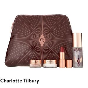 Charlotte Tilbury Gift Set Travel Set with Cosmetics Pouch Organizer Bag NEW